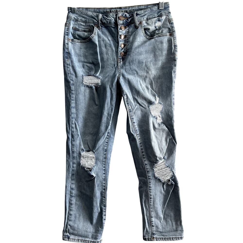 Maruices m jeans high rise button fly cropped jeans womens 4‎ casual urban